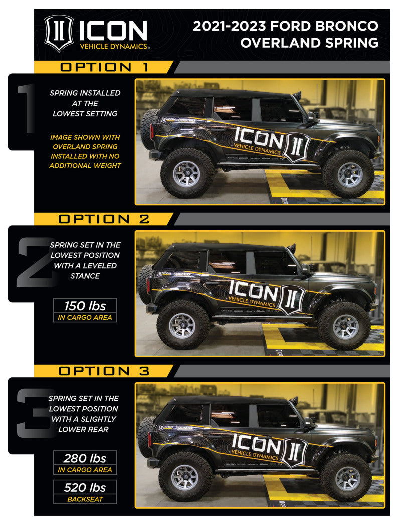 ICON 21-23 Ford Bronco Rear 2.5 VS RR Coilover Kit Heavy Rate Spring 48711 48711 Datasheet