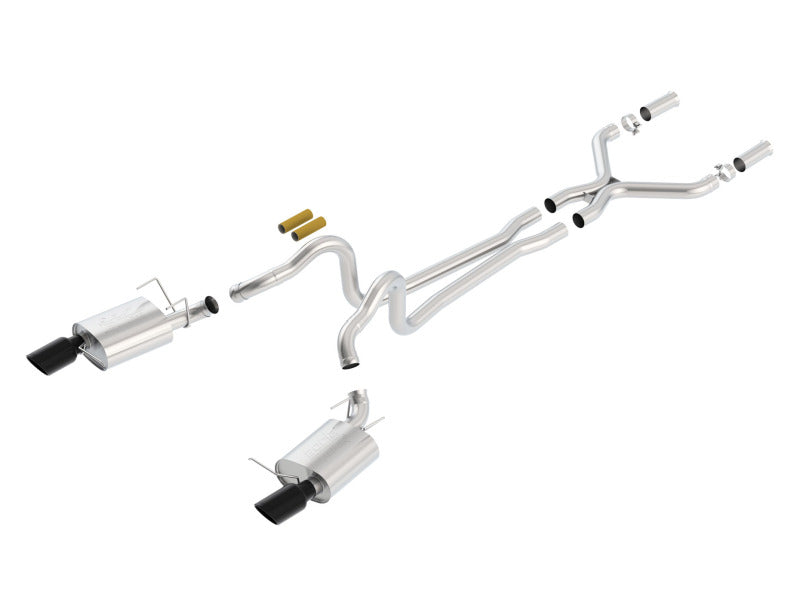 Borla 13-14 Mustang GT/Boss 302 5.0L V8 RWD Single Split Rear Exit ATAK Black Chrome CB Exhaust 140516BC 140516BC Photo - Primary