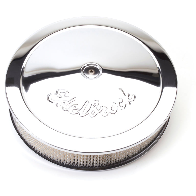Edelbrock Air Cleaner, Pro-Flo Series, Round, Steel Top, Paper Element, 14" Dia. 1221 Photo - out of package