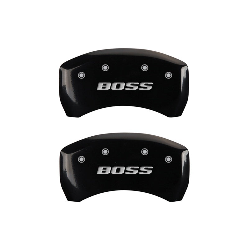 MGP Rear set 2 Caliper Covers Engraved Rear Boss Black finish silver ch 10010RBSSBK 10010RBSSBK Photo - Primary
