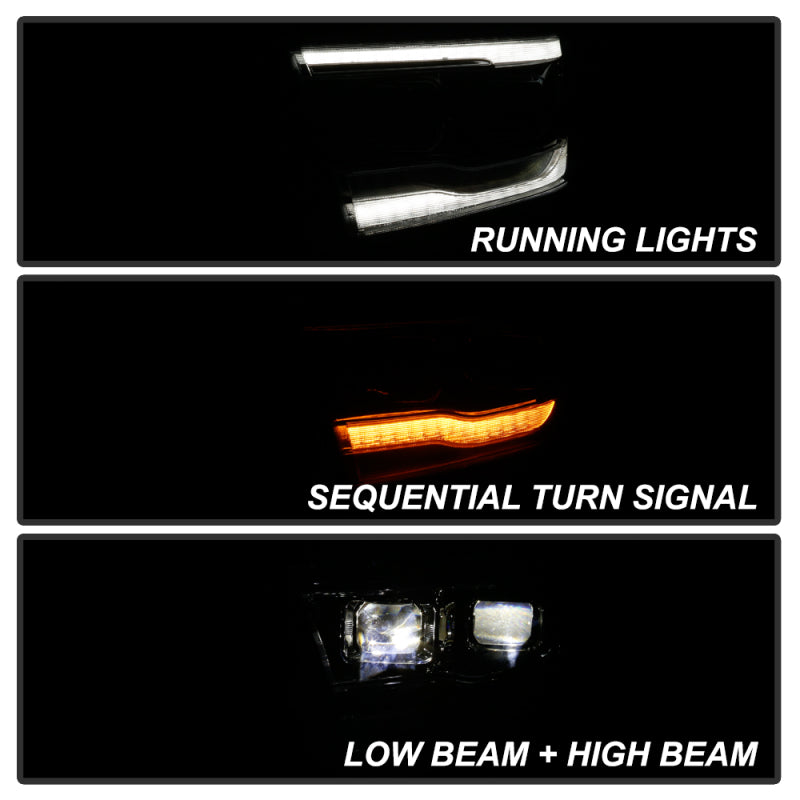 SPYDER Dodge Ram 19-20 Halogen Model Only Projector Headlights Chrome PRO-YD-DR19HALAP-SEQ-C 5087638 5087638 User 6