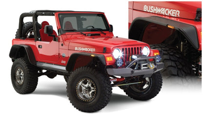 Bushwacker 97-06 Jeep Wrangler Flat Style Flares 4pc - Black 10920-07 10920-07 Photo - Primary