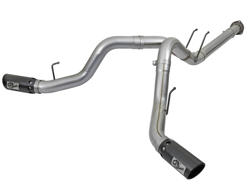 aFe Large Bore-HD 4in 409 Stainless Steel DPF-Back Exhaust System w/Black 49-43092-B Photo - Primary