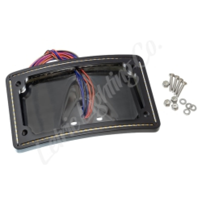 Letric Lighting 99-03 Sportster Perfect Plate Light Black Curved License Plate Frame LLC-CPPL-B1 LLC-CPPL-B1 Photo - Primary