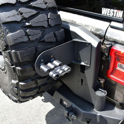 Westin 07-18 Jeep Wrangler JK / 18-22 Jeep Wrangler JL RotoPax Mount - Tex. Blk 59-89025 59-89025 Photo - Mounted
