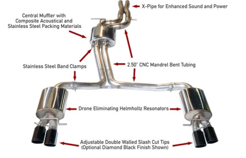 AWE Tuning Audi B8.5 S4 3.0T Touring Edition Exhaust System - Diamond Black Tips (102mm) 3010-43012 3010-43012 Photo - Primary