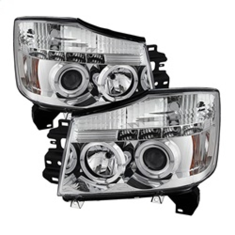 Spyder Nissan Titan 04-14/Armada 04-07 Projector Headlights LED Halo LED Chrm PRO-YD-NTI04-HL-C 5011589 5011589 Photo - Primary