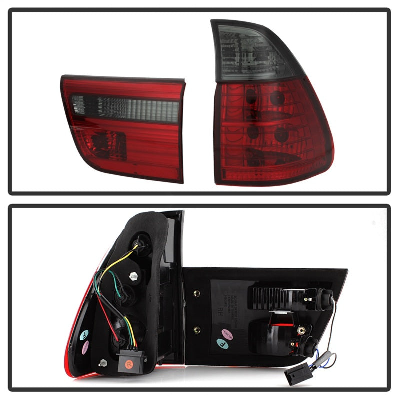 Spyder BMW E53 X5 00-06 4PCS Euro Style Tail Lights- Red Smoke ALT-YD-BE5300-RS 5000842 5000842 Photo - Unmounted