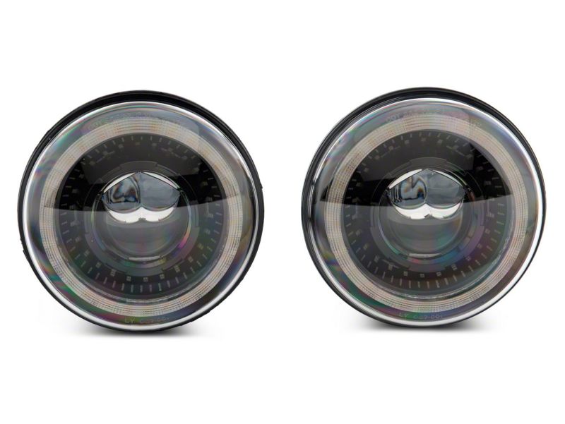 Raxiom 07-18 Jeep Wrangler JK Axial Series 7-In Dragon Eye LED Headlights- Blk Housing (Clear Lens) J167194 J167194 Photo - Close Up
