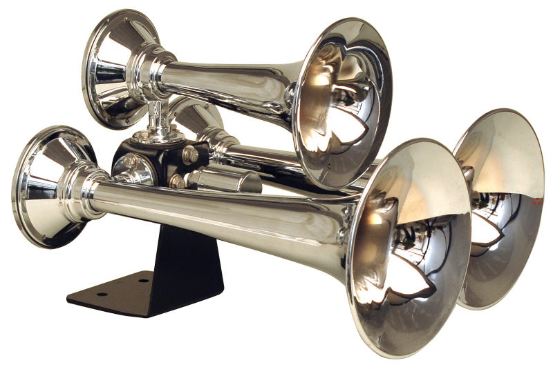 Kleinn Air Horns Kleinn Chrome Triple Horn/ 13.5In/11.75In/8.5In - Chrome-Plated Spun Copper 502 502 Photo - Primary
