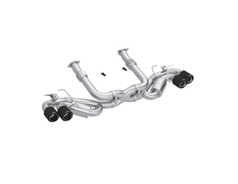 MBRP 20-24 Chevrolet Corvette C8 3in Active Cat Back Quad Split Rear Exit Exhaust w/ AFM Sims S70413CF S70413CF Photo - Primary