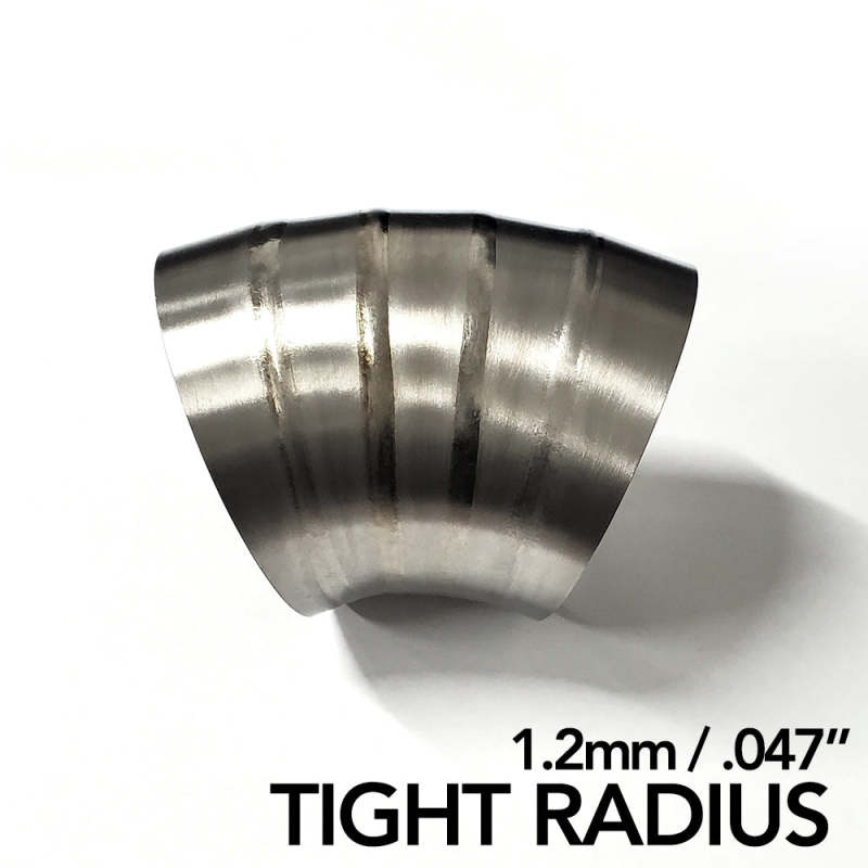 Ticon Industries 3in Dia 1.14D Tight Rad 45Deg Bend 1.2mm/.047in Pre Welded Titanium Pie Cut - 5pk 141-07620-1314