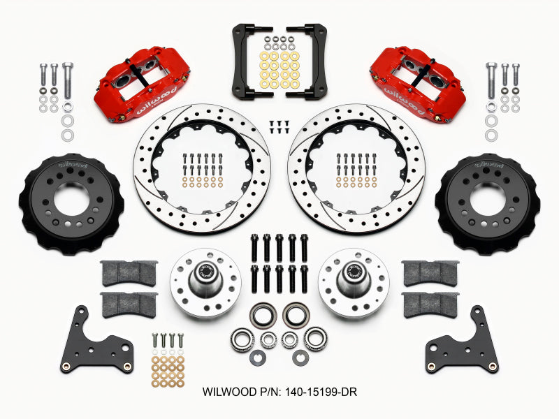 Wilwood Narrow Superlite 6R Front Hub Kit 12.88in Drill Red 65-72 CDP C Body -Drum 140-15199-DR 140-15199-DR Photo - Primary