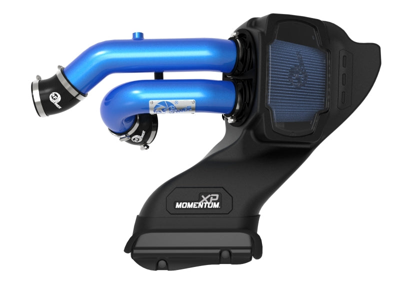 aFe 21-22 Ford F-150 Raptor V6-3.5L(tt) Momentum XP Cold Air Intake System - Blue w/ Pro 5R Filter 50-30072RL 50-30072RL Photo - Unmounted