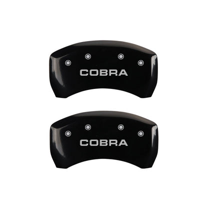 MGP Rear set 2 Caliper Covers Engraved Rear Cobra Black finish silver ch 10010RCOBBK 10010RCOBBK Photo - Primary