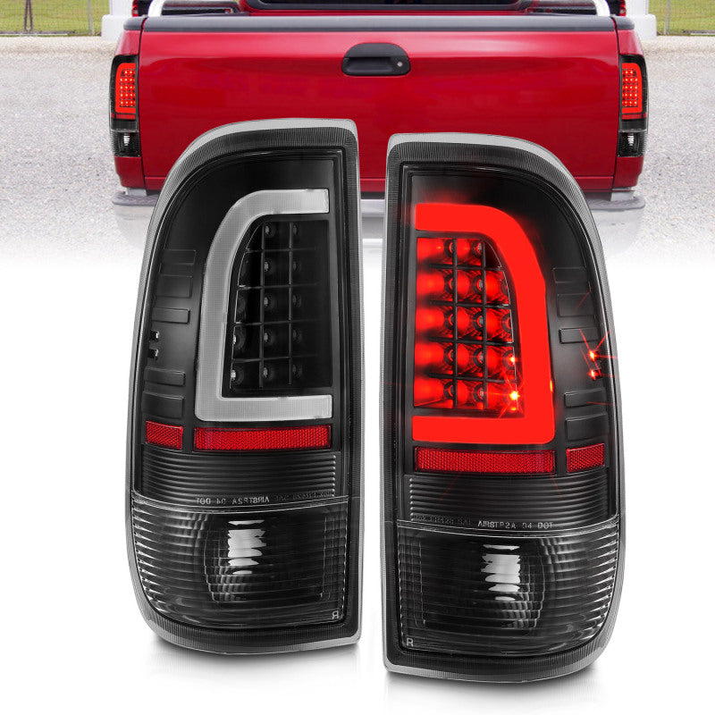 ANZO 1997-2003 Ford F-150 LED Tail Lights w/ Light Bar Black Housing Clear Lens 311377 311377 Photo - Primary
