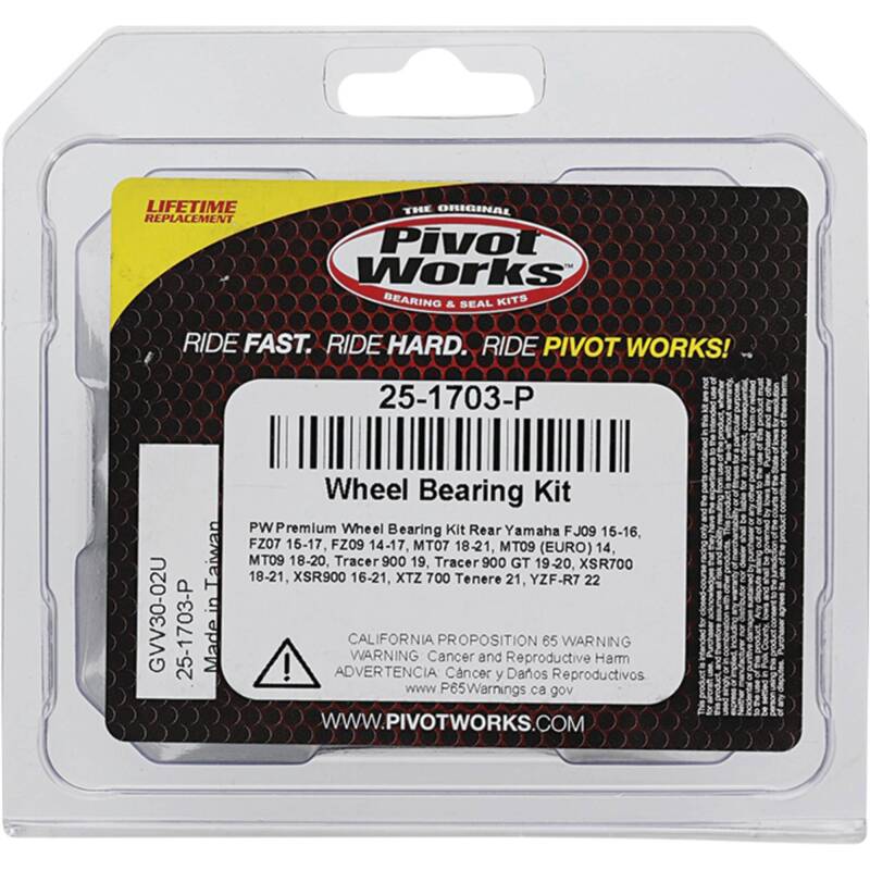 Pivot Works Yamaha Wheel Bearing Kit Premium Bearings 25-1703-P 25-1703-P Photo - Primary