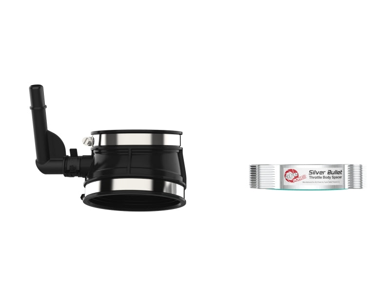 aFe 2020 Vette C8 Silver Bullet Aluminum Throttle Body Spacer Works w/ Factory Intake Only - Silver 46-34017 46-34017 Photo - Unmounted