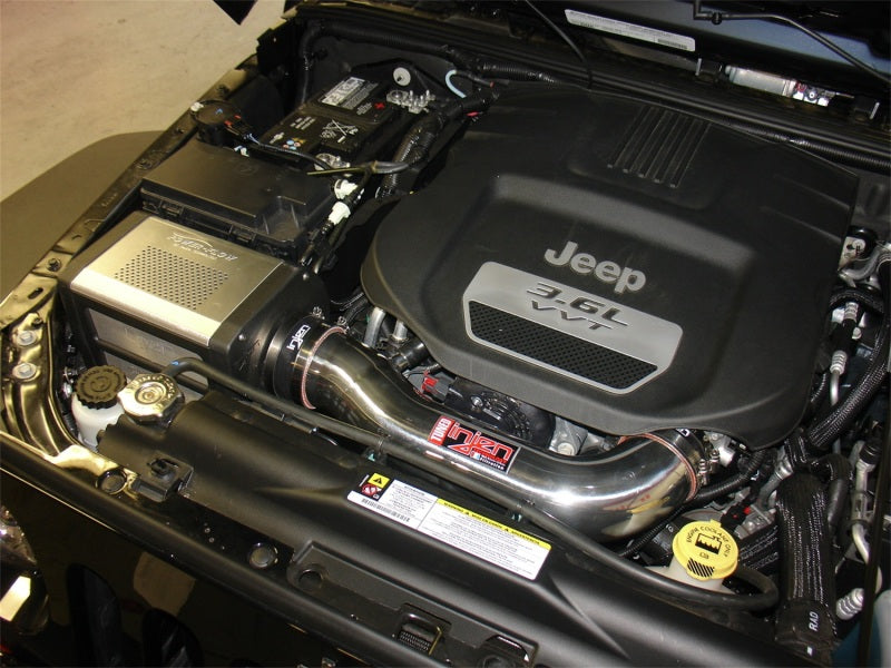 Injen Polished Short Ram Intake 12-13 Jeep Wrangler JK 3.6L V6 PF5003P Photo - Mounted