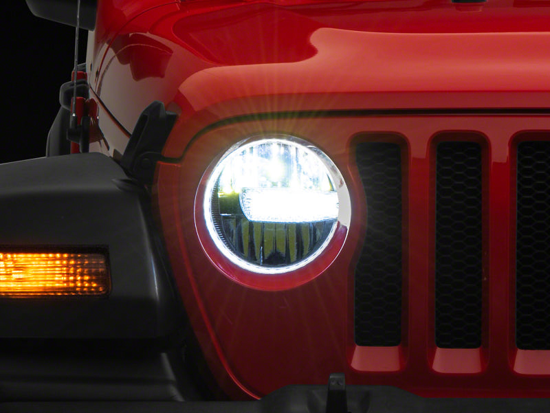 Raxiom 18-23 Jeep Wrangler JL Axial Series 9-In LED Headlights- Blk Housing (Clear Lens) J164371 J164371 Photo - Primary