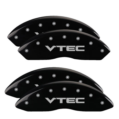 MGP 4 Caliper Covers Engraved Front & Rear Vtech Black finish silver ch 39015SVTCBK 39015SVTCBK Photo - Primary