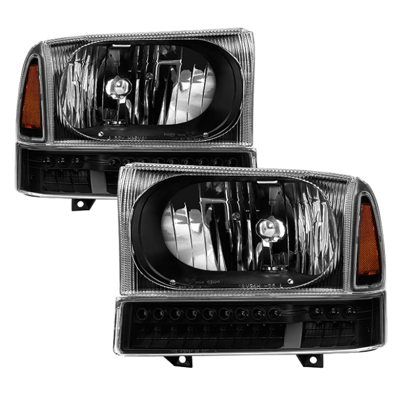 SPYDER xTune Ford F250 F350 Superduty Excursion 99-04 OEM Style Headlights - Black HD-JH-FF25099-SET-LED-BK 9035210 9035210 Photo - Primary