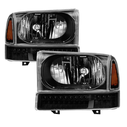 SPYDER xTune Ford F250 F350 Superduty Excursion 99-04 OEM Style Headlights - Black HD-JH-FF25099-SET-LED-BK 9035210 9035210 Photo - Primary