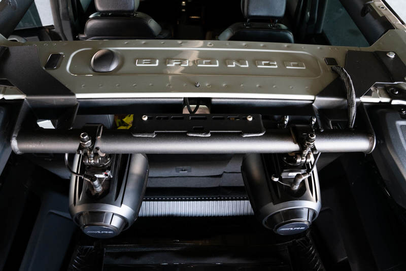 DV8 Offroad 21-22 Ford Bronco 4dr Rear Speaker & Light Mount Bar BRSB-01 BRSB-01 Photo - Mounted