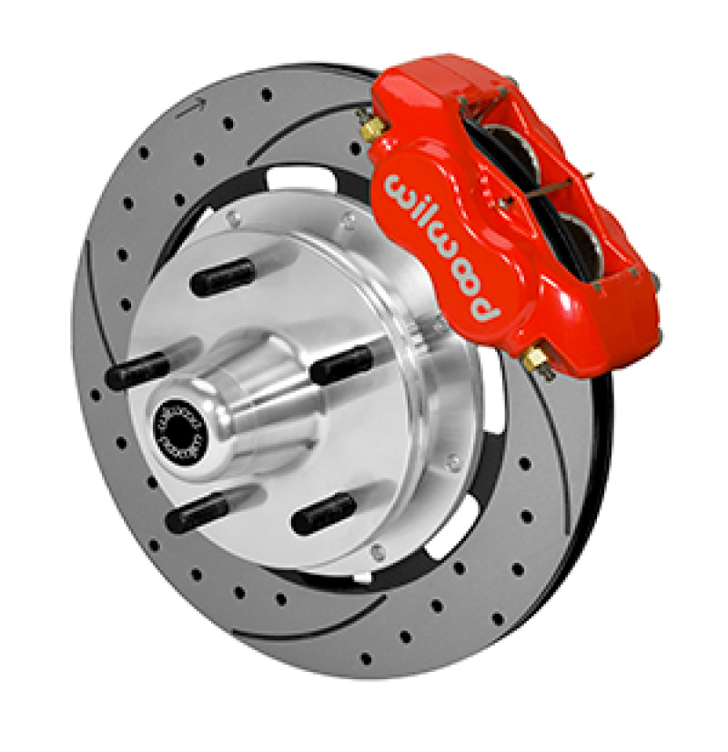 Wilwood Forged Dynalite Front Kit 19.00in Drilled Rotor Red WWE ProSpindle (5x5.00in Hub) 140-14532-DR