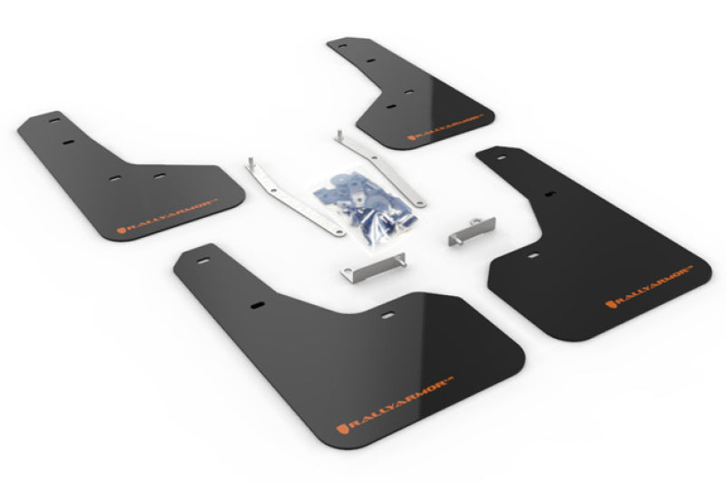 Rally Armor 2019+ Subaru Forester Black UR Mud Flap Orange Logo MF52-UR-BLK/OR Photo - Primary