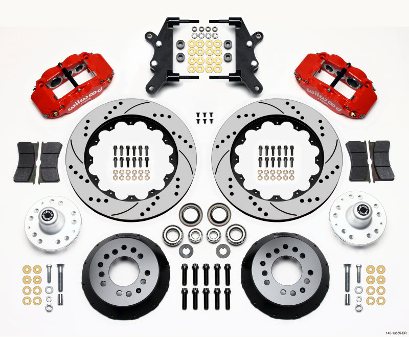 Wilwood Narrow Superlite 6R Front Hub Kit 14.00in Drill Red 60-68 Ford / Mercury Full Size / Galaxie 140-13655-DR 140-13655-DR Photo - Primary