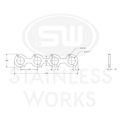 Stainless Works Small Block Ford 4.6L 2V Round Port Header 304SS Exhaust Flanges 1-3/4in Primaries HF462V175 HF462V175 Photo - Primary