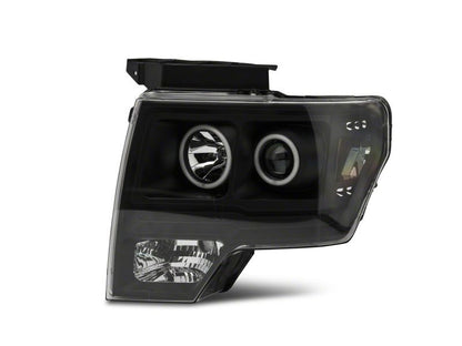 Raxiom 09-14 Ford F-150 Super White LED Halo Projector Headlights- Blk Housing (Clear Lens) T542825 T542825 Photo - Close Up