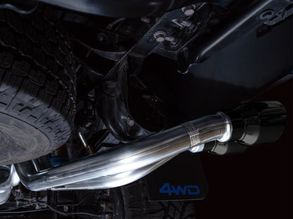 AWE Tuning AWE 16-22 Toyota Tacoma 0FG Catback Exhaust w/ BashGuard - Dual Diamond Black Tips 3015-33826 3015-33826 Photo - Mounted
