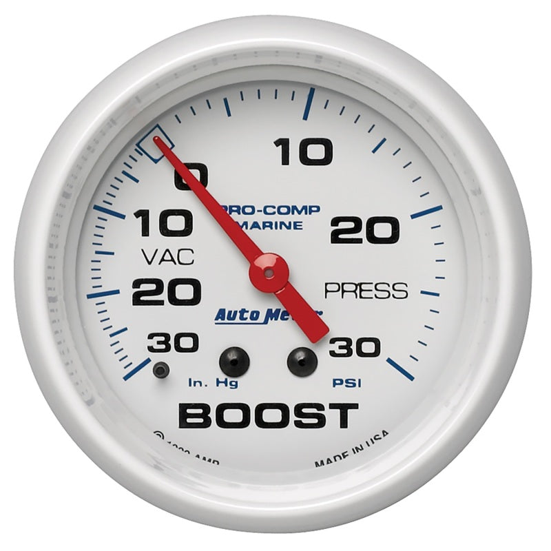 Autometer Marine White Series; Vacuum/Boost Gauge; Mechanical 200775 Photo - Primary