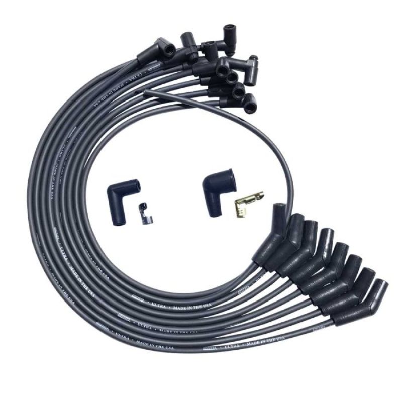 Moroso BBC Over Valve Cover 135 Deg Plug End HEI Dist Unsleeved Ultra Spark Plug Wire Set - Black 51042 51042 User 1