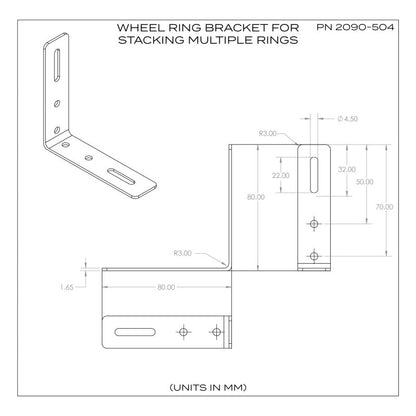 ORACLE Lighting Oracle Offset Wheel Ring Bracket for Stacking Multiple Rings - Set of 12 2090-504 2090-504 Technical Drawing
