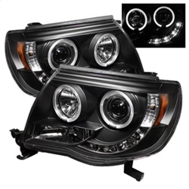 Spyder Toyota Tacoma 05-11 Projector Headlights LED Halo LED Black High H1 Low H1 PRO-YD-TT05-HL-BK 5011916 5011916 Photo - Primary