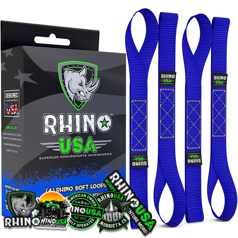 Rhino USA Soft Loops Motorcycle Tie-Down Set 4-Pack Blue SOFT4PACK-BLU SOFT4PACK-BLU Photo - Primary