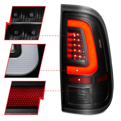 ANZO 2008-2016 Ford  F-250  LED Tail w/ Lights Bar Black Housing Smoke Lens 311379 311379 User 2