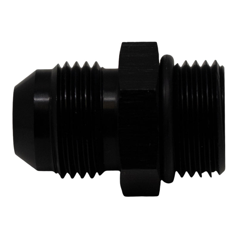 DeatschWerks 8AN ORB Male to 8AN Male Flare Adapter (Incl O-Ring) - Anodized Matte Black 6-02-0402-B 6-02-0402-B Photo - Primary