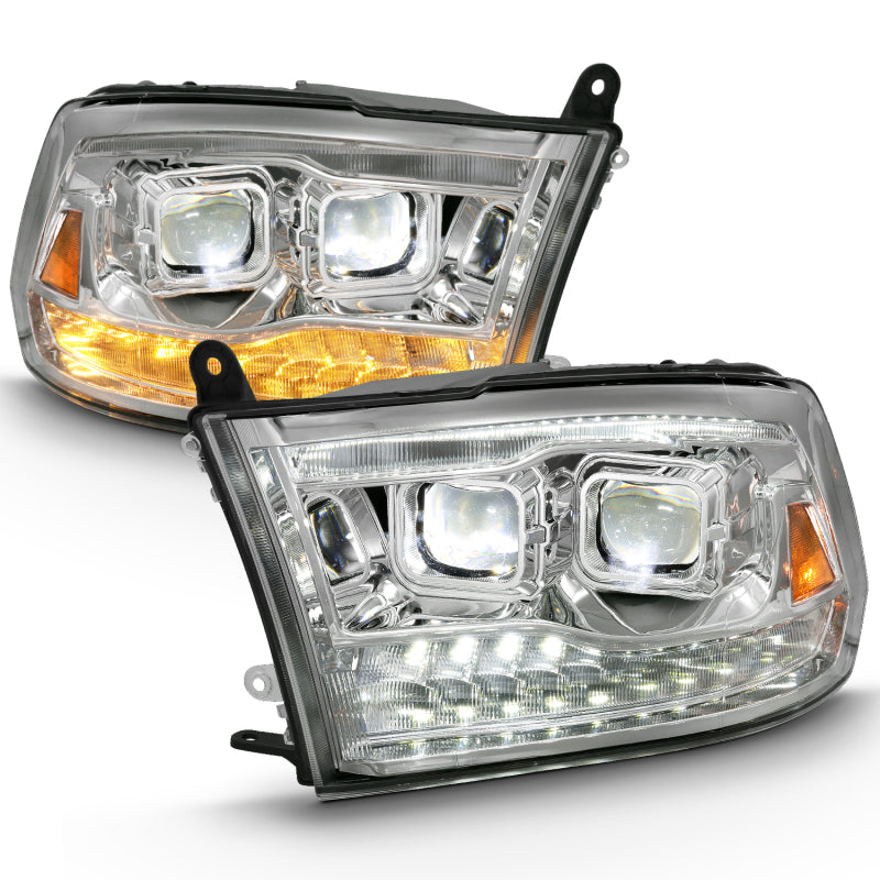 ANZO 2009-2018 Dodge Ram 1500 Led Projector Plank Style Switchback H.L Halo Chrome Amber (OE Style) 111465 111465 User 7