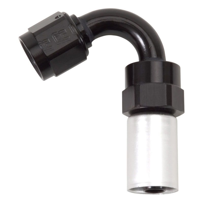Russell Crimp-On 120° Tight Radius Hose End - Black / Silver 610673 Photo - Primary