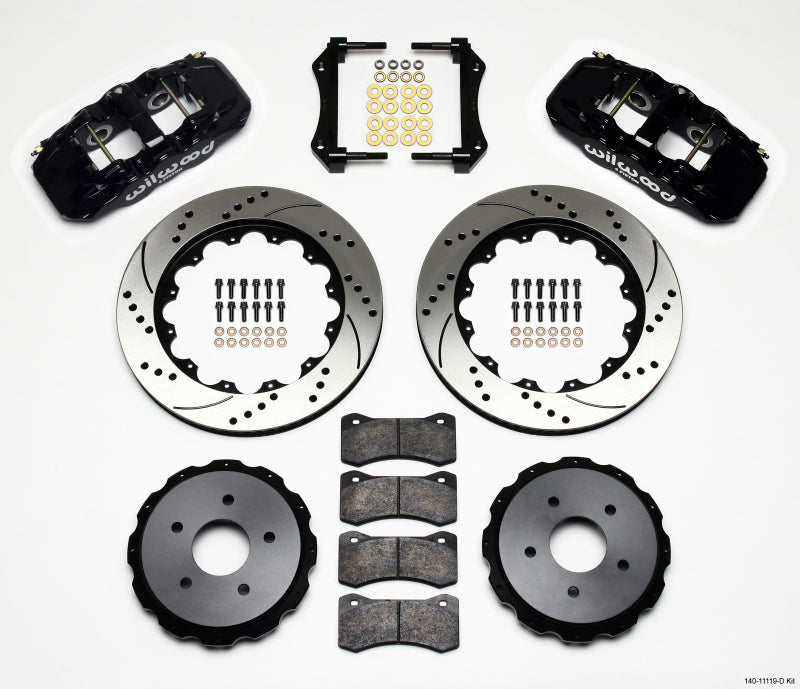Wilwood AERO4 Rear Kit 14.00in Drilled 97-04 Corvette C5/Z06 05-13 C6 140-11119-D 140-11119-D Photo - Primary
