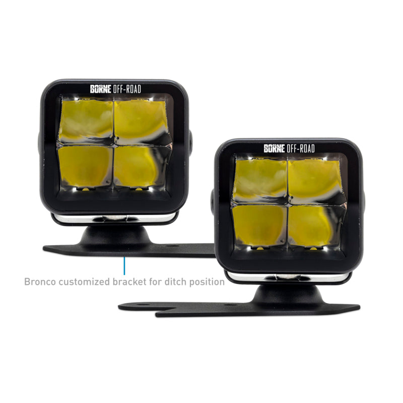 Borne Off-Road 21+ Bronco Light Pods 2pc Ditch 3x3 Spot BNLT-BR-21-DT2S BNLT-BR-21-DT2S Photo - Primary