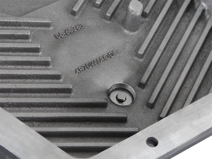 aFe Transmission Pan, Black w/ Machined Fins: Ford Trucks 93-08 (AODE/4R70 46-70222 Photo - Unmounted