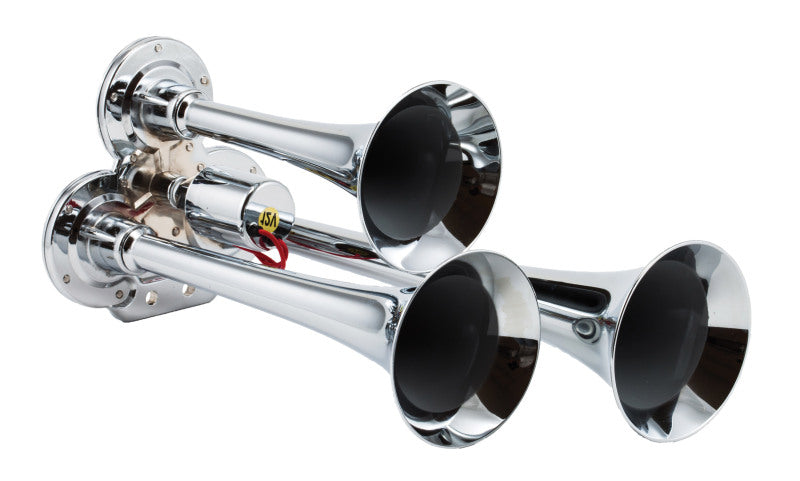 Kleinn Air Horns Kleinn Chrome Triple Horn/ 12.5In/10In/7.5In - Chrome-Plated Zinc Alloy 130 130 Photo - Primary