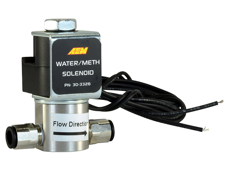 AEM Water/Methanol Injection System - High-Flow Low-Current WMI Solenoid - 200PSI 1/8in-27NPT In/Out 30-3326 30-3326 Photo - out of package