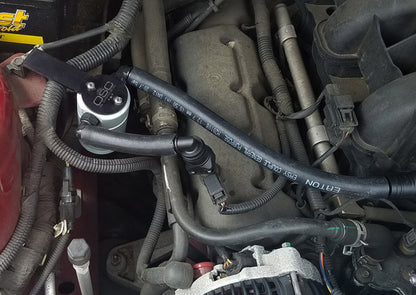 J&L 05-10 Ford Mustang V6 Passenger Side Oil Separator 3.0 - Clear Anodized 3017P-C 3017P-C Photo - Primary