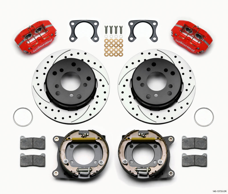 Wilwood Dynapro Lug Mount P/S Park Brake Kit Drilled Red Big Ford 2.00in Off Bronco 5 x 5.50 140-13733-DR 140-13733-DR Photo - Primary